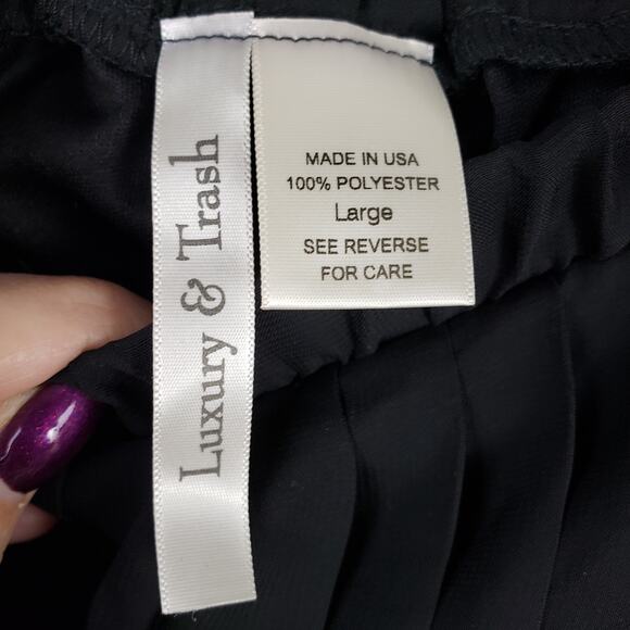 Charlotte Russe L Accordion Pleat Mini Skirt Black White Colorblock Whimsigoth - Picture 6 of 7